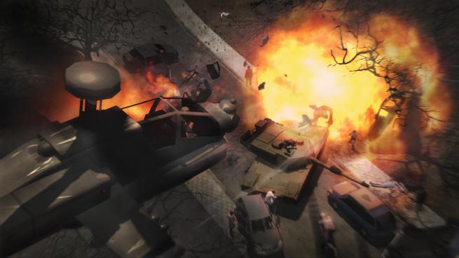 Prototype Screenshot 4 Destruction from above in a hijacked helicopter.